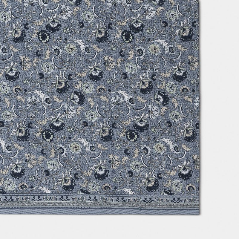 slide 3 of 3, 84"x60" Tablecloth Blue Floral - Threshold™, 1 ct