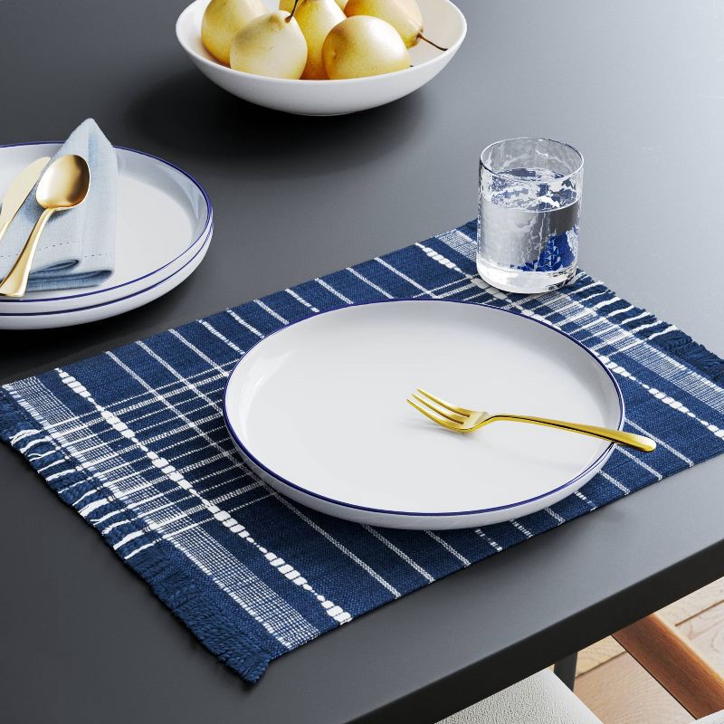 slide 2 of 4, 2pk Woven Placemat Dark Blue - Threshold™, 2 ct