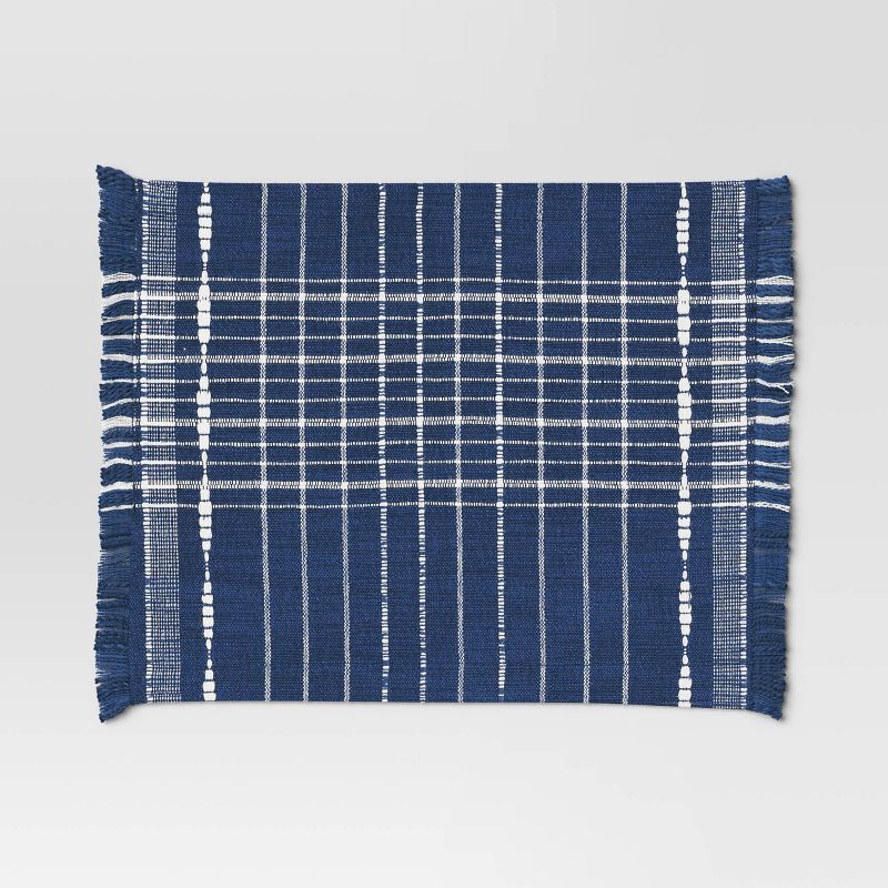 slide 3 of 4, 2pk Woven Placemat Dark Blue - Threshold™, 2 ct