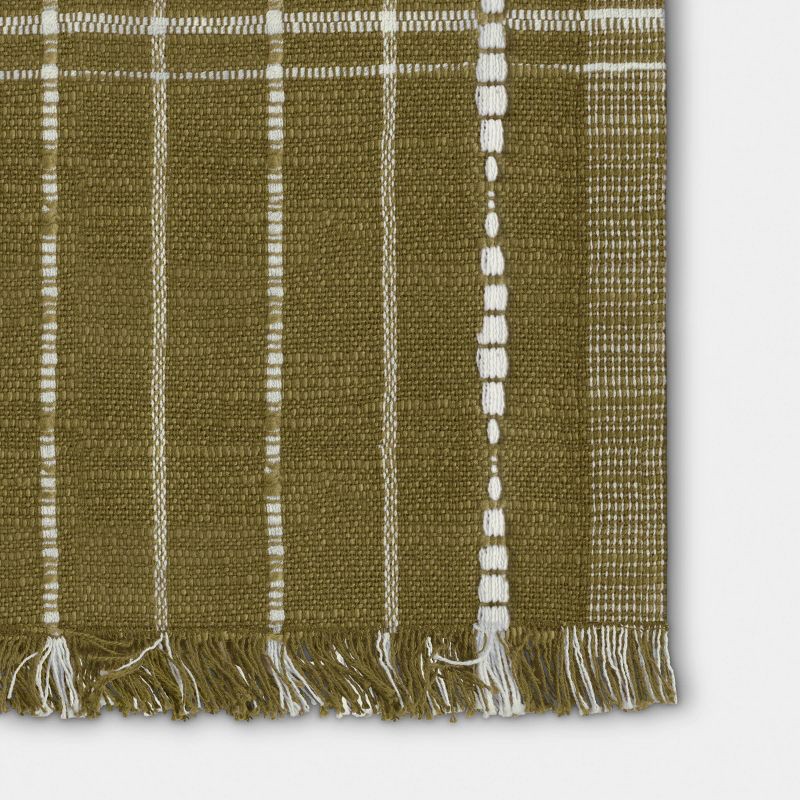 slide 3 of 3, 72"x14" Table Runner Olive Woven- Threshold™, 1 ct