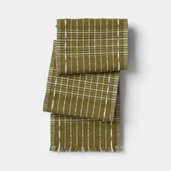 72"x14" Table Runner Olive Woven- Threshold™