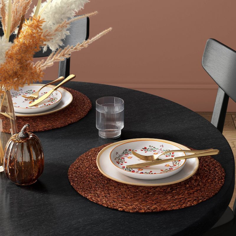 slide 2 of 4, 2pk Braided Seagrass Charger Dark Brown - Threshold™, 2 ct