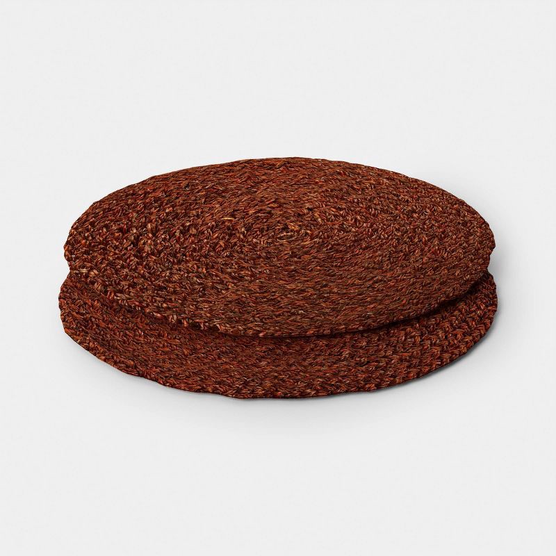 slide 3 of 4, 2pk Braided Seagrass Charger Dark Brown - Threshold™, 2 ct
