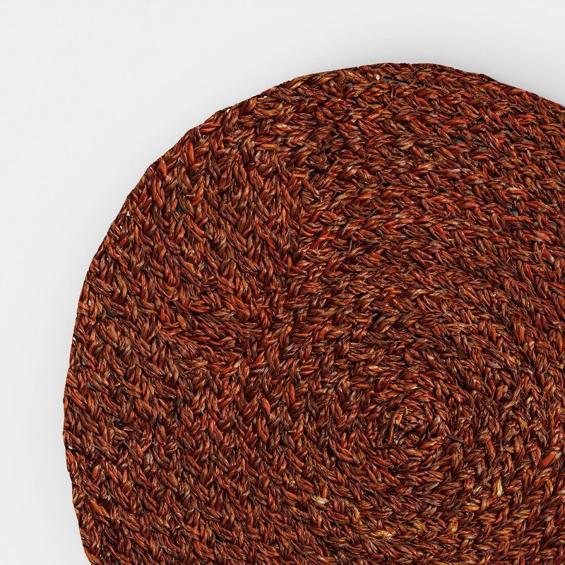 slide 4 of 4, 2pk Braided Seagrass Charger Dark Brown - Threshold™, 2 ct
