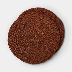 2pk Braided Seagrass Charger Dark Brown - Threshold™