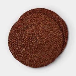 2pk Braided Seagrass Charger Dark Brown - Threshold™