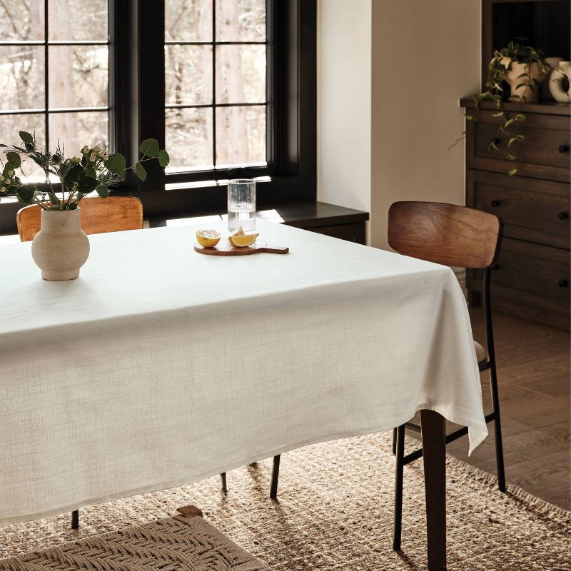 slide 2 of 3, 120"x60" Tablecloth White - Threshold™, 1 ct