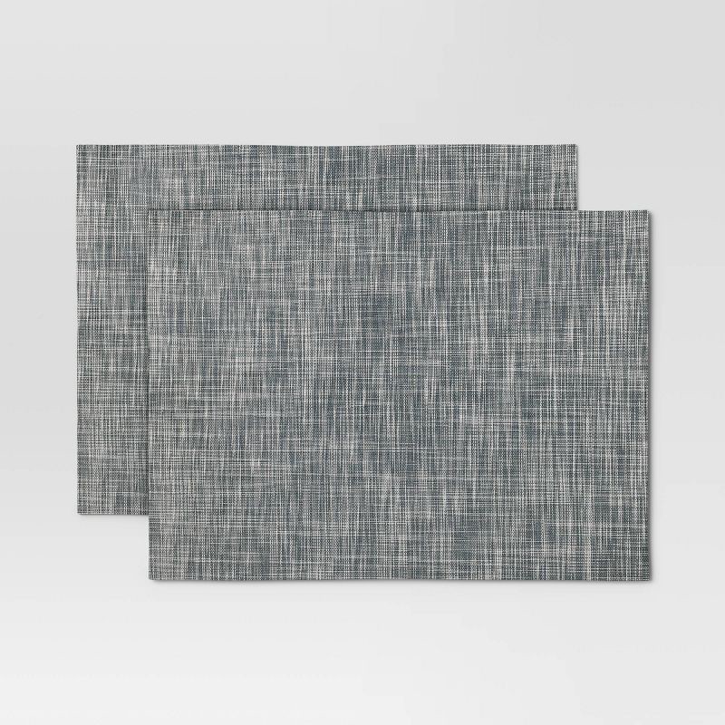 slide 1 of 4, 2pk Placemat Gray Vinyl - Threshold™, 2 ct