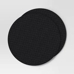 2pk Textured Faux Leather Charger Black - Threshold™
