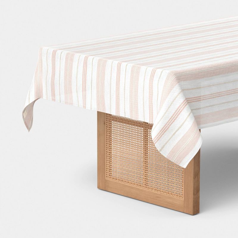 slide 1 of 3, 120"x60" Warm Striped Tablecloth - Threshold™, 1 ct