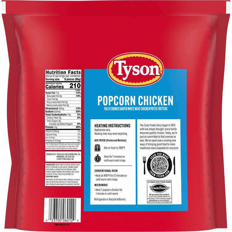 slide 9 of 13, Tyson Popcorn Chicken - Frozen - 25oz, 25 oz