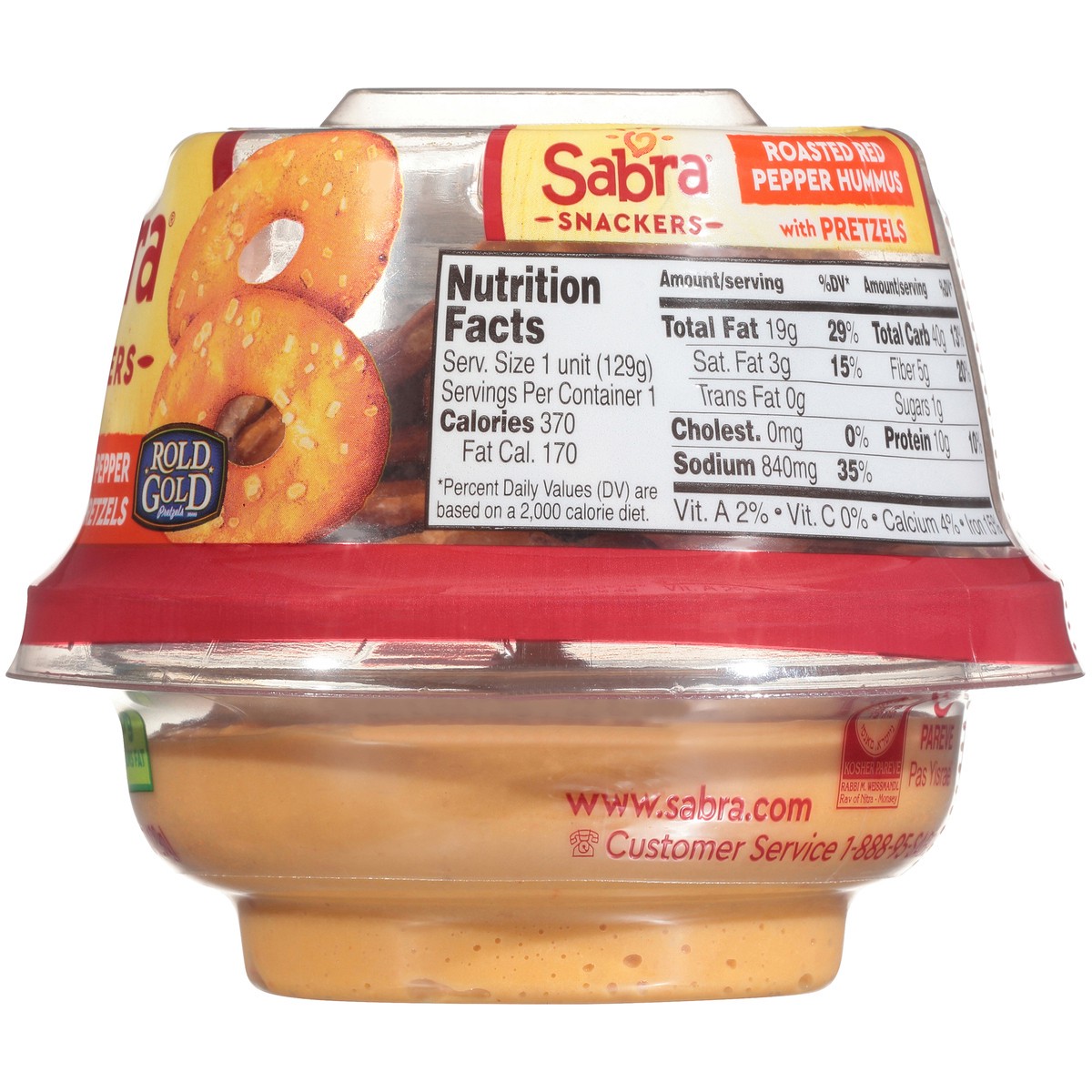 slide 7 of 10, Sabra Hummus Red Pepper w/Pretzels 4.56 Ounce Plastic Cup, 4.56 oz