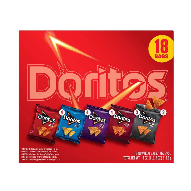 slide 2 of 10, Frito-Lay Doritos Mix Variety Pack - 18oz/18ct, 18 oz, 18 ct