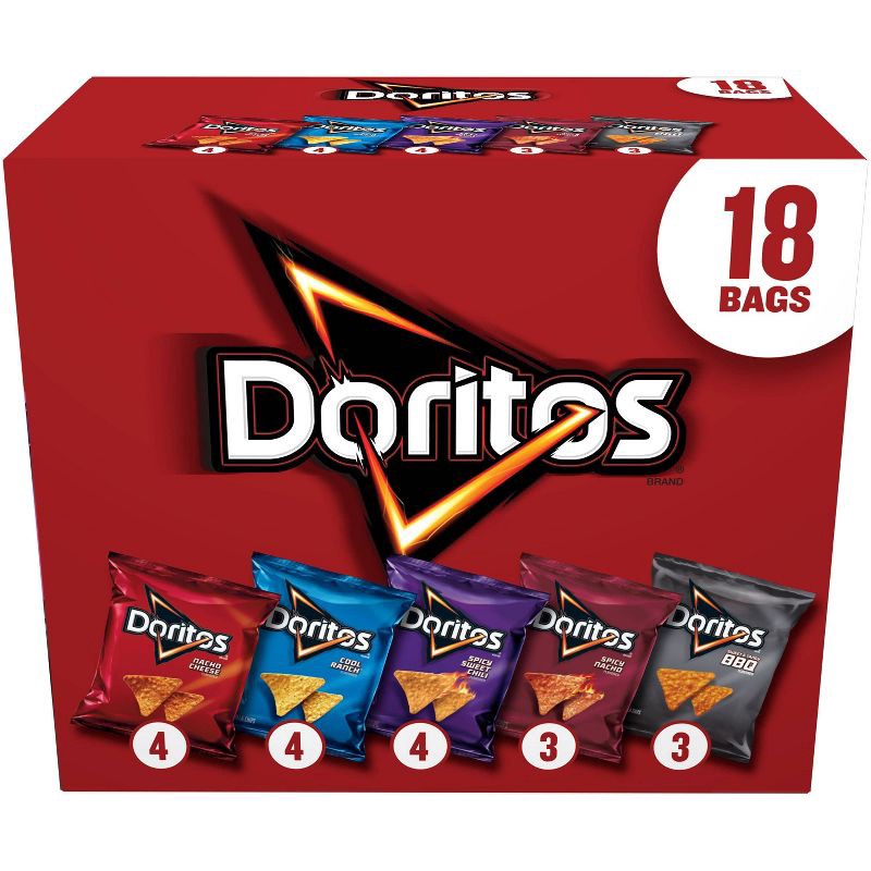 slide 1 of 10, Frito-Lay Doritos Mix Variety Pack - 18oz/18ct, 18 oz, 18 ct