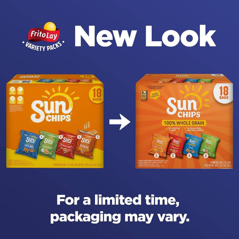 slide 3 of 10, Frito-Lay Sunchips Mix Variety Pack - 18oz, 18 oz
