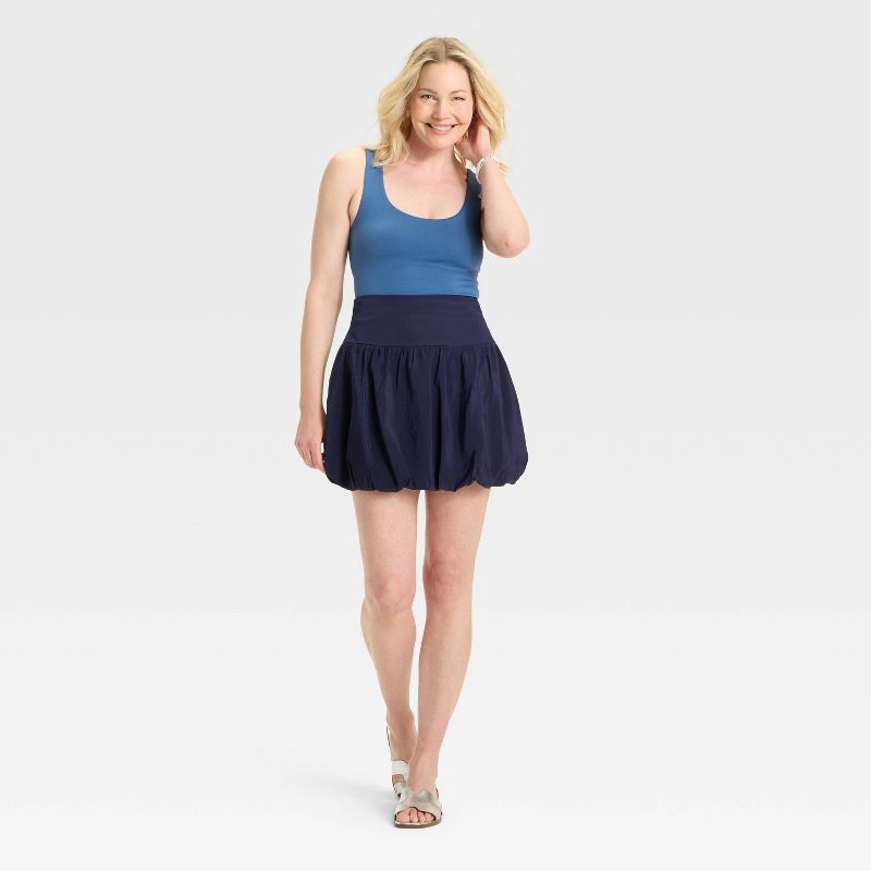slide 3 of 3, Women's Mini Bubble Skirt - A New Day™ Navy 12, 1 ct