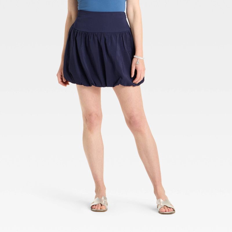 slide 1 of 3, Women's Mini Bubble Skirt - A New Day™ Navy 12, 1 ct