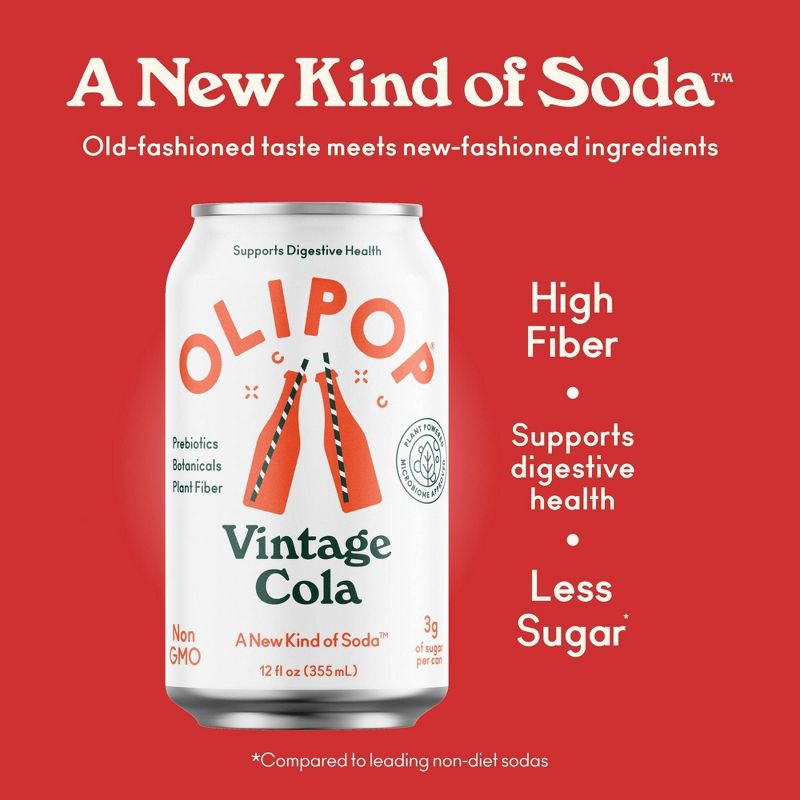 slide 3 of 8, OLIPOP Vintage Cola Soda - 4pk/12 fl oz, 4 ct; 12 fl oz