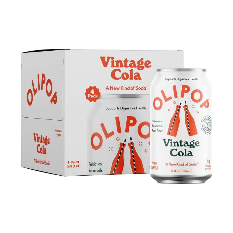 slide 1 of 8, OLIPOP Vintage Cola Soda - 4pk/12 fl oz, 4 ct; 12 fl oz