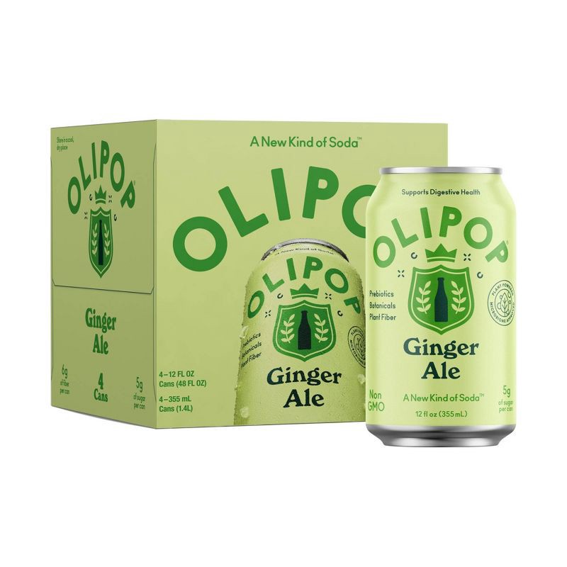 slide 1 of 8, OLIPOP Ginger Ale Soda - 4pk/12 fl oz, 4 ct; 12 fl oz
