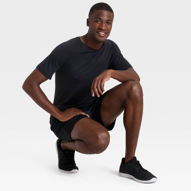slide 3 of 3, Men's Short Sleeve Seamless T-Shirt - All In Motion™ Black S, 1 ct