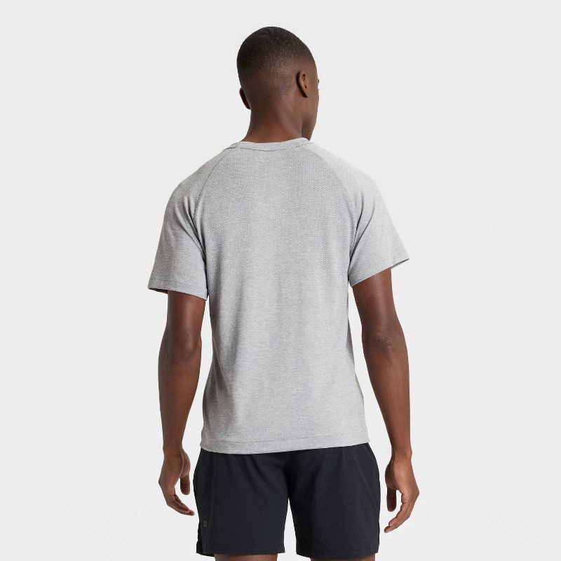 slide 2 of 3, Men's Short Sleeve Seamless T-Shirt - All In Motion™ Gray Heather S, 1 ct