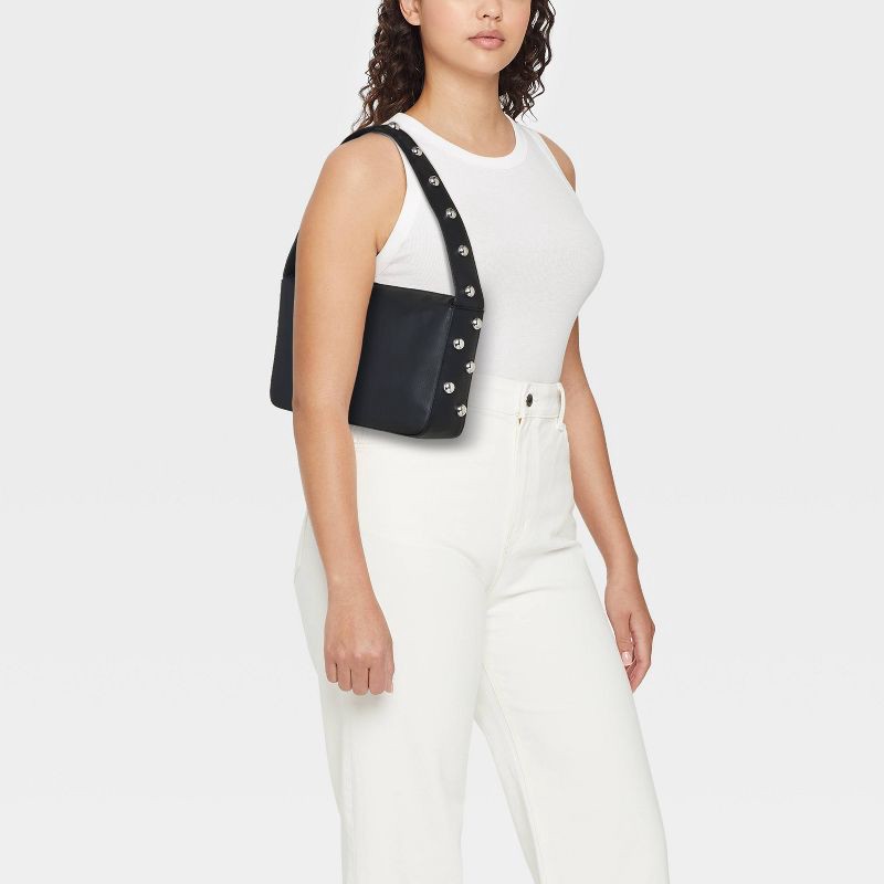 slide 2 of 5, Studded Shoulder Bag - Universal Thread™ Black, 1 ct