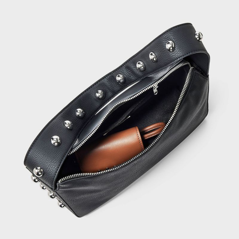 slide 4 of 5, Studded Shoulder Bag - Universal Thread™ Black, 1 ct