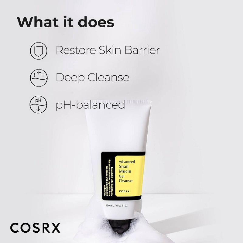 slide 5 of 8, COSRX The Snail Mucin Gel Cleanser - 150ml - Ulta Beauty, 150 ml