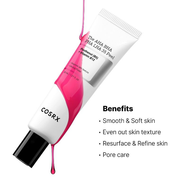 slide 3 of 4, COSRX The AHA BHA PHA LHA 35 Peel with Vitamins B5 & B12 - 30ml - Ulta Beauty, 12 x 30 ml