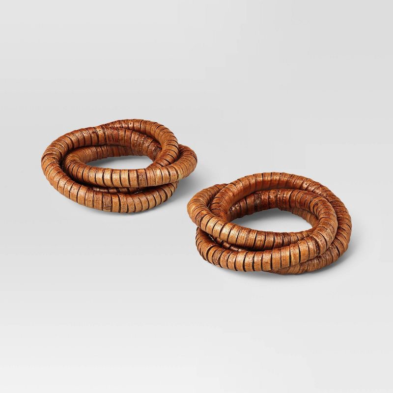 slide 1 of 3, 2pk Napkin Ring Dark Walnut - Threshold™, 2 ct