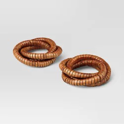 2pk Napkin Ring Dark Walnut - Threshold™