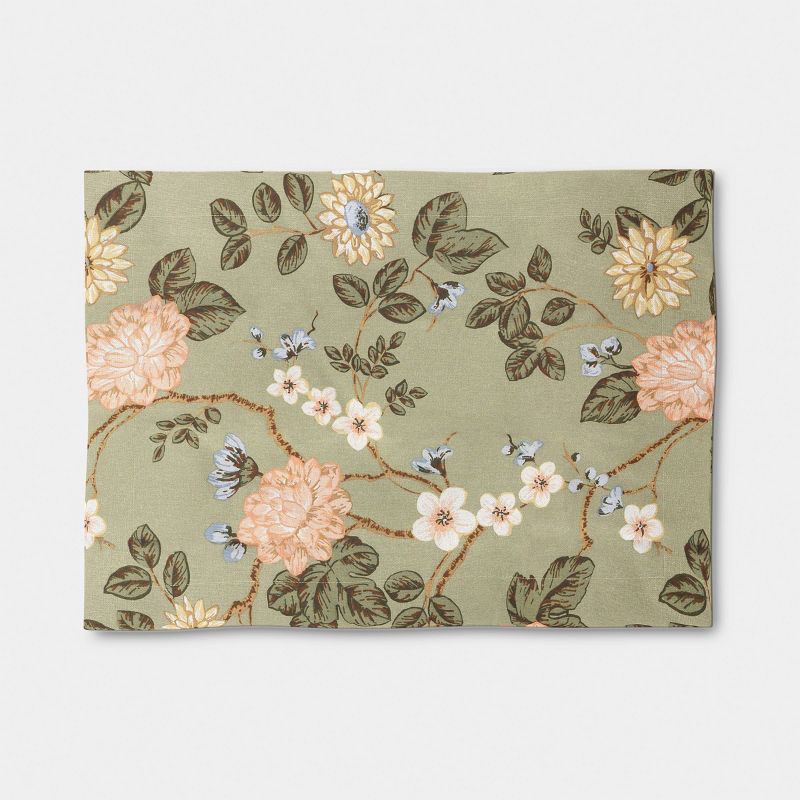 slide 3 of 4, 2pk Botanical Floral Placemat - Threshold™, 2 ct