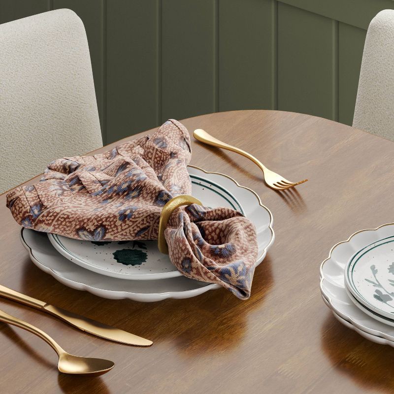 slide 2 of 4, 2pk Block Print Ruffle Napkins - Threshold™, 2 ct