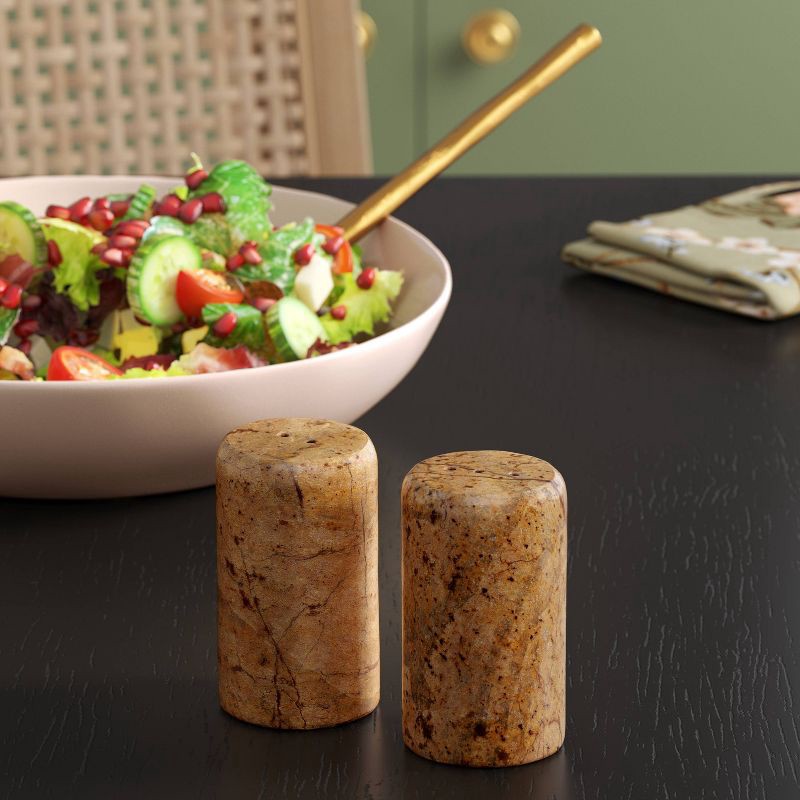 slide 2 of 3, Salt and Pepper Shaker Set Marble - Threshold™, 1 ct