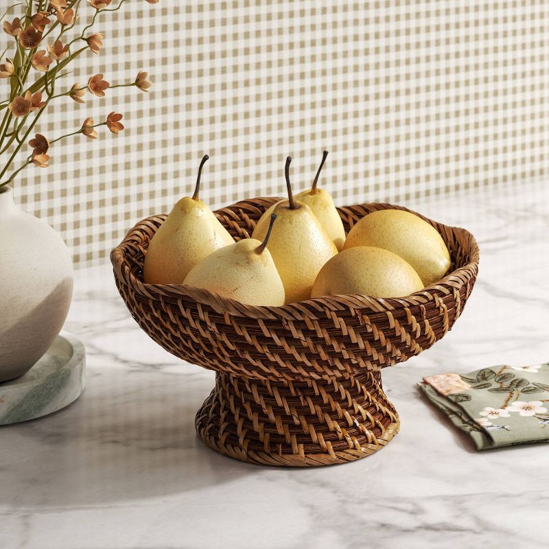 slide 2 of 3, Rattan Fruit Bowl Dark Walnut - Threshold™, 1 ct