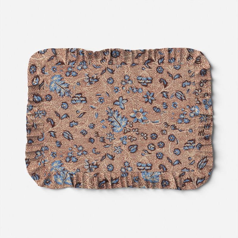 slide 3 of 4, 2pk Block Print Ruffle Placemats - Threshold™, 2 ct