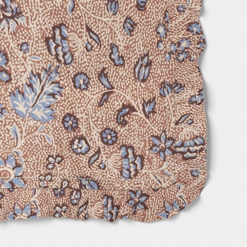 slide 3 of 3, 84"x60" Block Print Ruffle Tablecloth - Threshold™, 1 ct