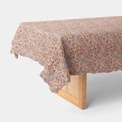 84"x60" Block Print Ruffle Tablecloth - Threshold™