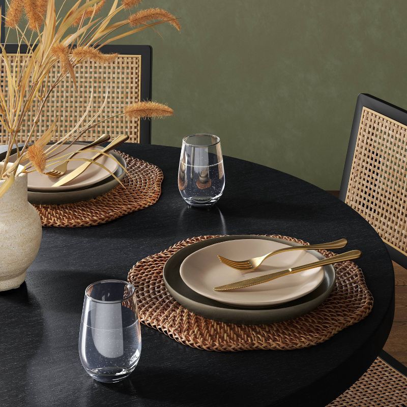 slide 2 of 4, 2pk woven Charger Dark Walnut - Threshold™, 2 ct