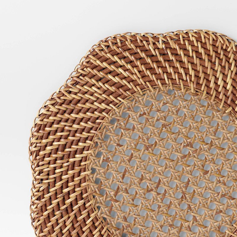 slide 4 of 4, 2pk woven Charger Dark Walnut - Threshold™, 2 ct