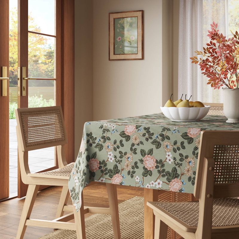 slide 2 of 3, 104"x60" Botanical Floral Tablecloth - Threshold™, 1 ct