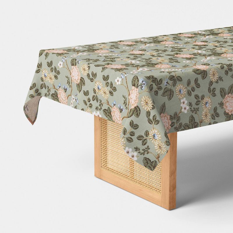 slide 1 of 3, 104"x60" Botanical Floral Tablecloth - Threshold™, 1 ct