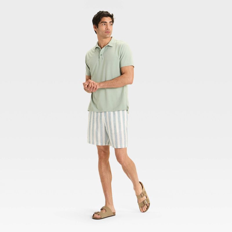 slide 3 of 3, Men's 7" Linen Pull-On Shorts - Goodfellow & Co™ Green XS, 1 ct
