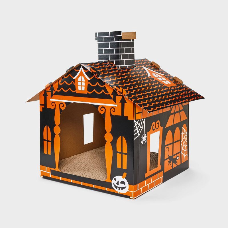 slide 1 of 3, Halloween Haunted House Cat Scratcher House - 18.5" - Boots & Barkley™, 1 ct
