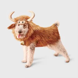 Highland Cow Hoodie Dog and Cat Full Body Costume - Boots & Barkley™ Light Brown S