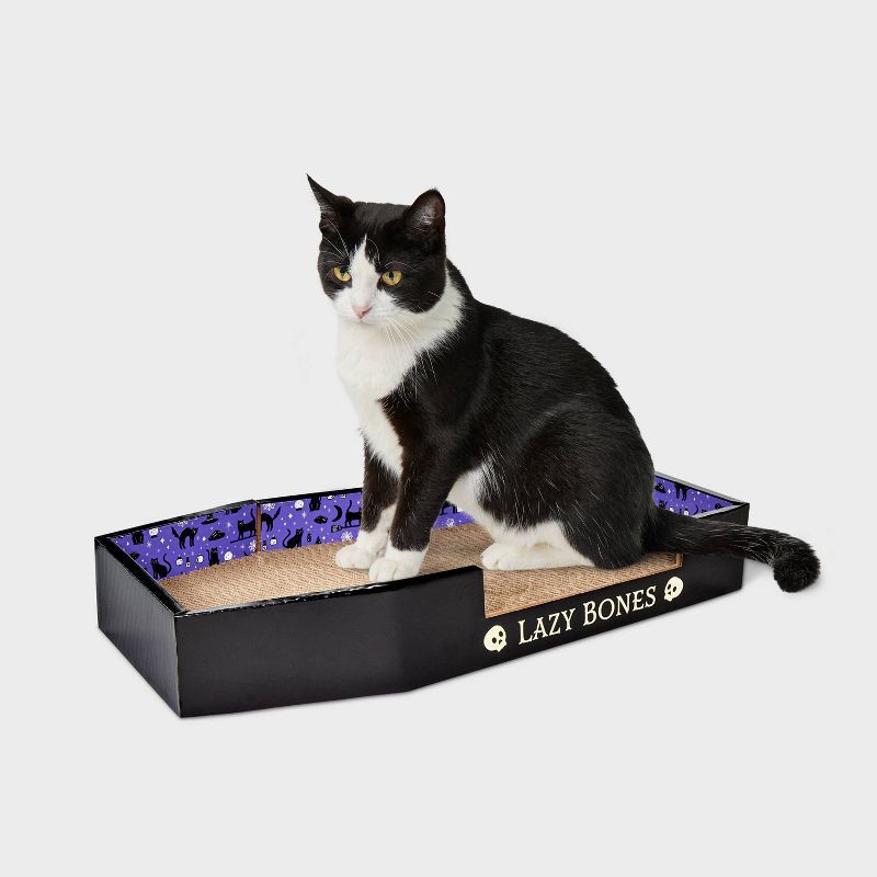 slide 1 of 3, Lazy Bones Coffin Cat Scratcher Pad - 20" - Boots & Barkley™, 1 ct