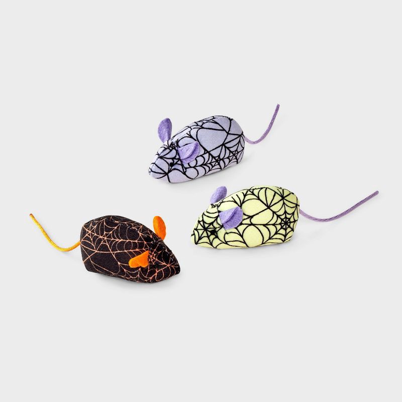 slide 3 of 3, Skitter Mice Cat Plush Toy Set - 3pk - Boots & Barkley™, 3 ct