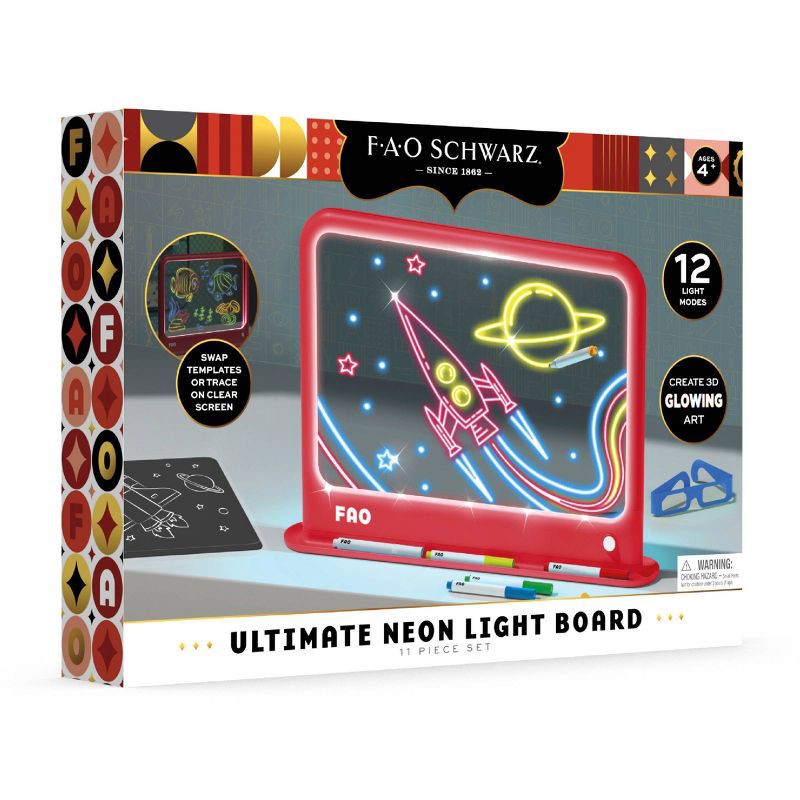 slide 9 of 10, FAO Schwarz Ultimate Neon Light Board 11pc Set, 11 ct