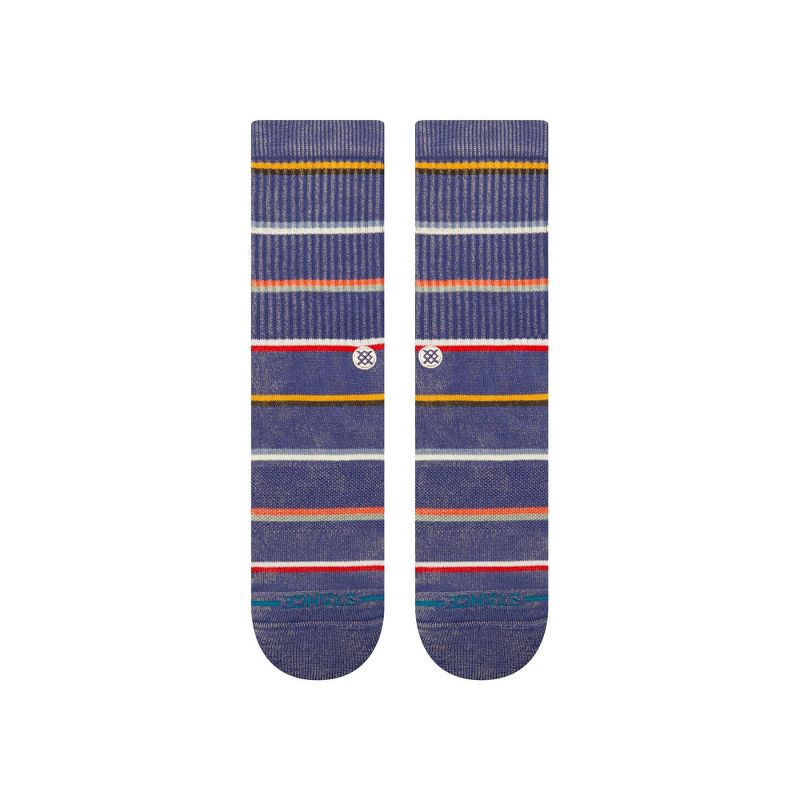 slide 2 of 5, STANCE Men's Nano Striped Crew Socks - Blue 6-12, 1 ct